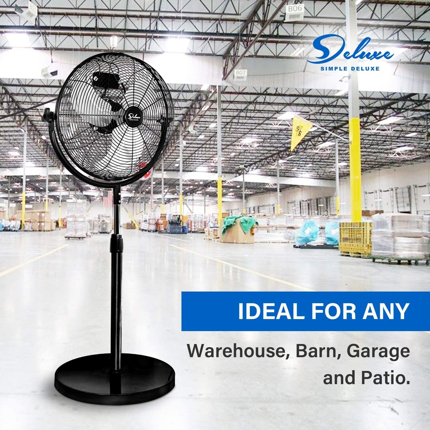 20 Inch Pedestal Standing Fan, High Velocity, Heavy Duty Metal For  Industrial, Commercial, Residential, Greenhouse Use Overstock 37580797