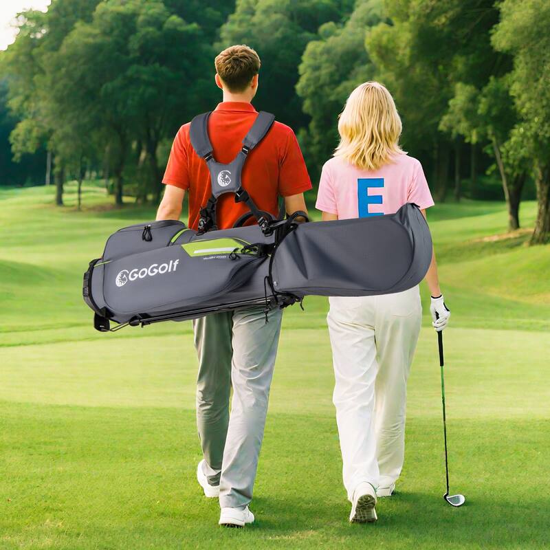 Gymax 8-Way Golf Stand Bag w/ 5 Pockets Lightweight Portable Golf Club