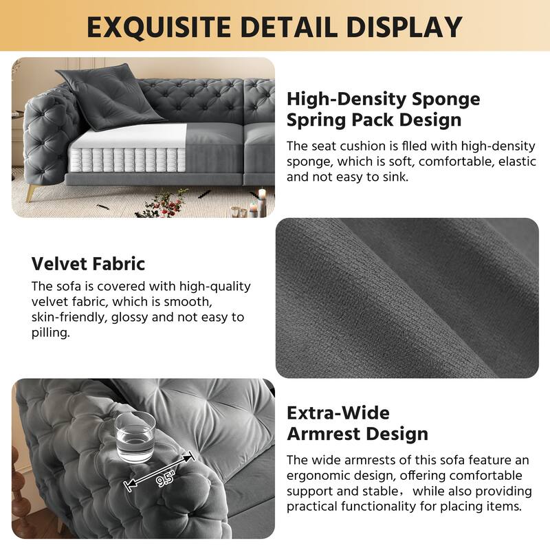 97.7" 3-in-1 Convertible Sleeper Sofa, Pull Out Sofa Bed with Ottoman, 4-Seater for Small Spaces & Apartments