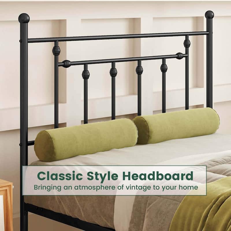 Costway Twin/Full/Queen Size Metal Bed Frame with Headboard Under-bed