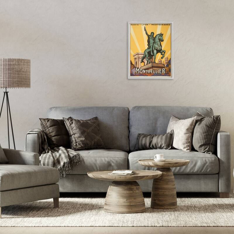 Stupell Montpellier Vintage Advertisement Framed Giclee Art Design By Marcus Jules