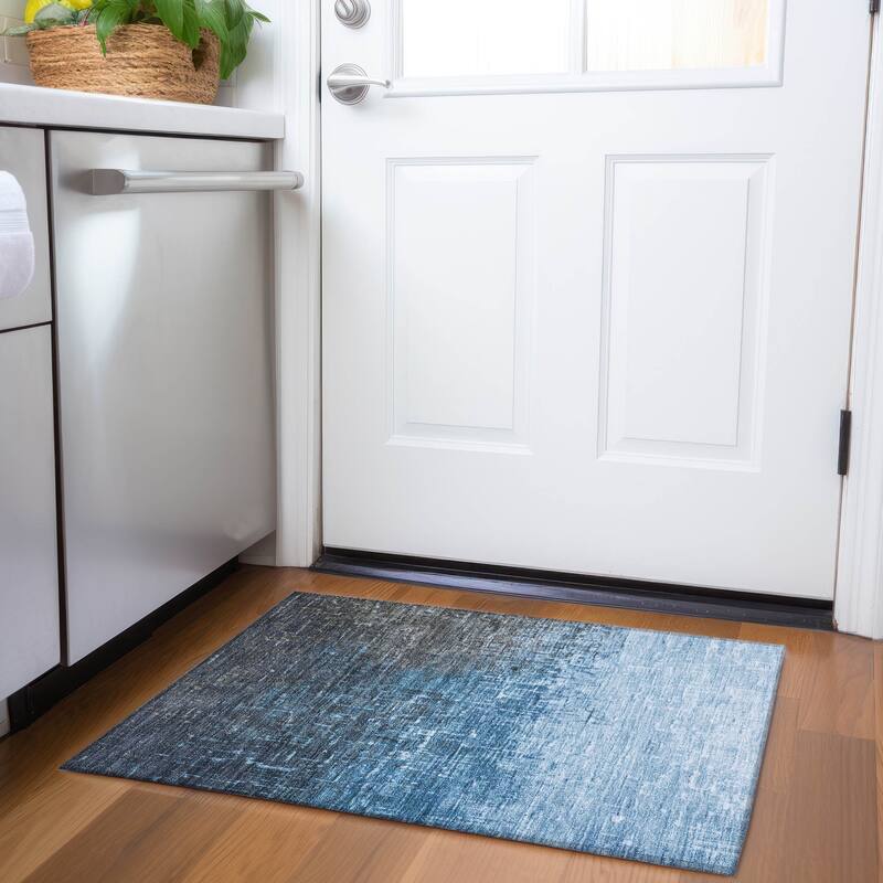 Premium Washable Super Soft Casual Ombre Mayfield Rug - Blue - 1'8" x 2'6"