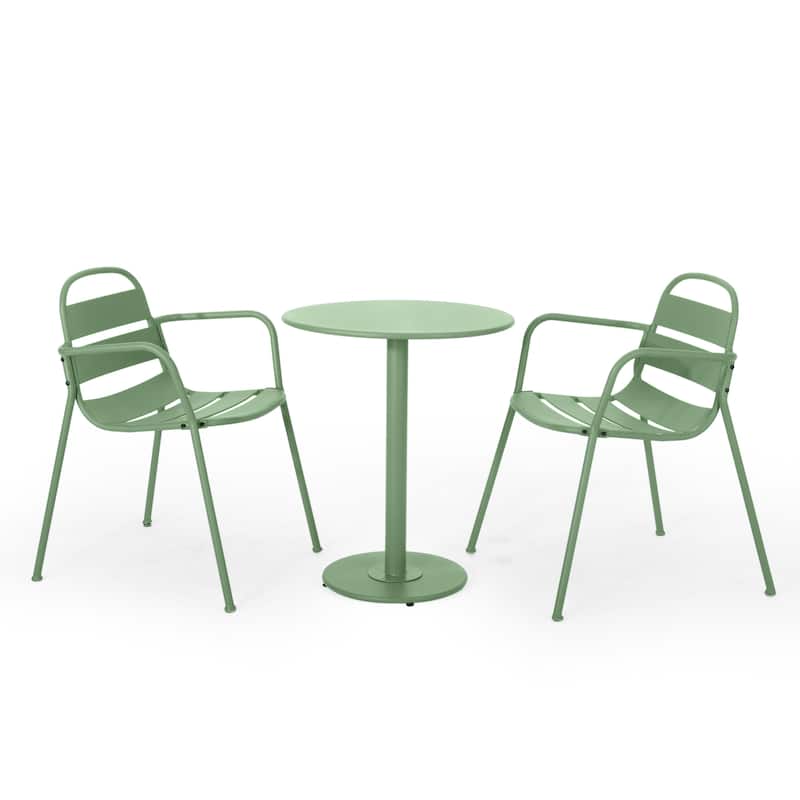 Roomfitters Terra Nova Outdoor Bistro Set 3-Piece Patio Dining Furniture with Round Table and 2 Chairs