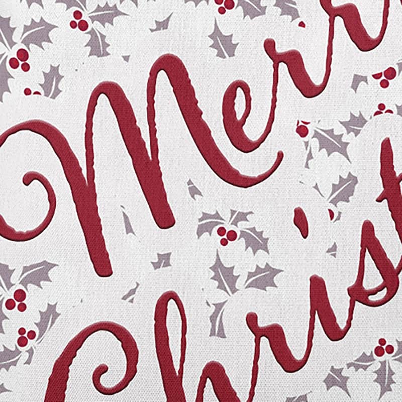 Merry Christmas with Holly Indoor/Outdoor Throw Pillow