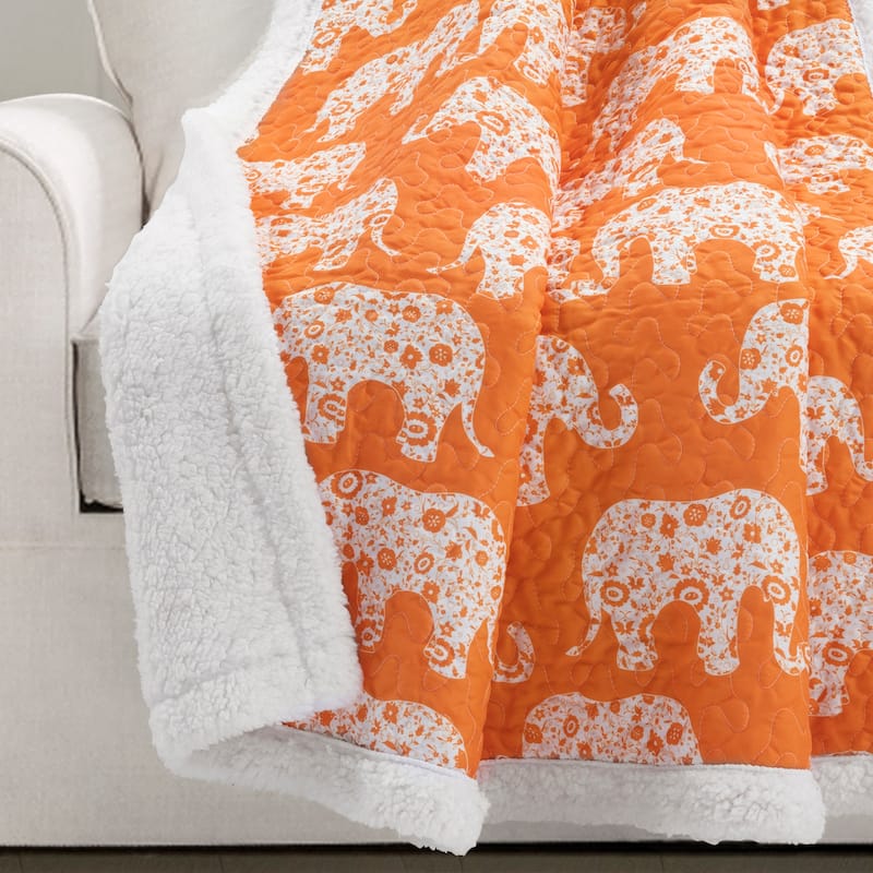Taylor & Olive Amelia Blue Elephant Throw Blanket