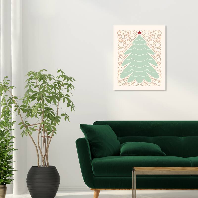 Wynwood Studio Canvas Holiday and Seasonal Mint Felt Pinetree Green Modern & Contemporary Wall Art Canvas Print - 20 x 24