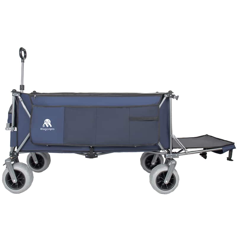 67in Extra long large Heavy Duty Utility Beach Wagons with Opened Tailgate and All-Terrain Wheels, 500lbs Capacity