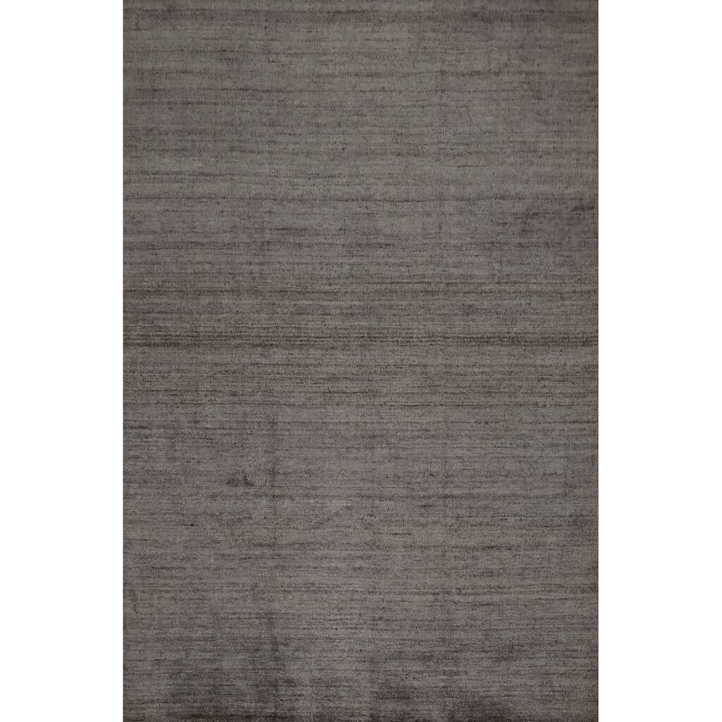Hand Knotted Oriental 100% Wool Carpet Tribal Contemporary Greys & Charcoal Gabbeh Area Rug - 11' 3'' X 8' 5''