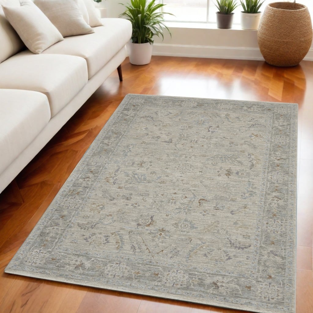 Power Loomed Floral Traditional Area Rug - 92' X '63' X '0.5