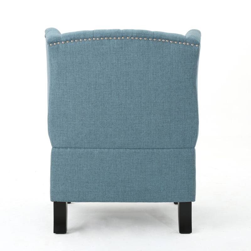 Modern 30" High Back Upholstered Button Tufted Accent Chair with Nailheads for Living Room