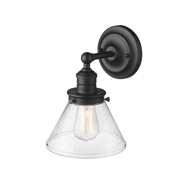 Millennium Lighting Eyden 1 Light Sconce with Clear Seedy Glass Shades - Matte Black