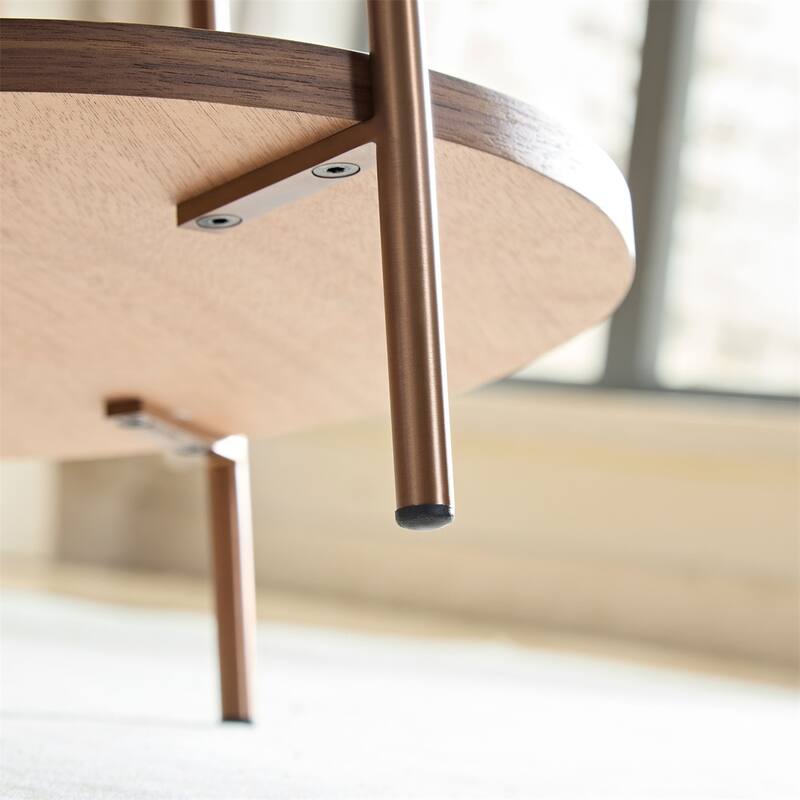 2-Piece 2 tier Round Coffee Table Set,Easy Assembly Nesting End Tables