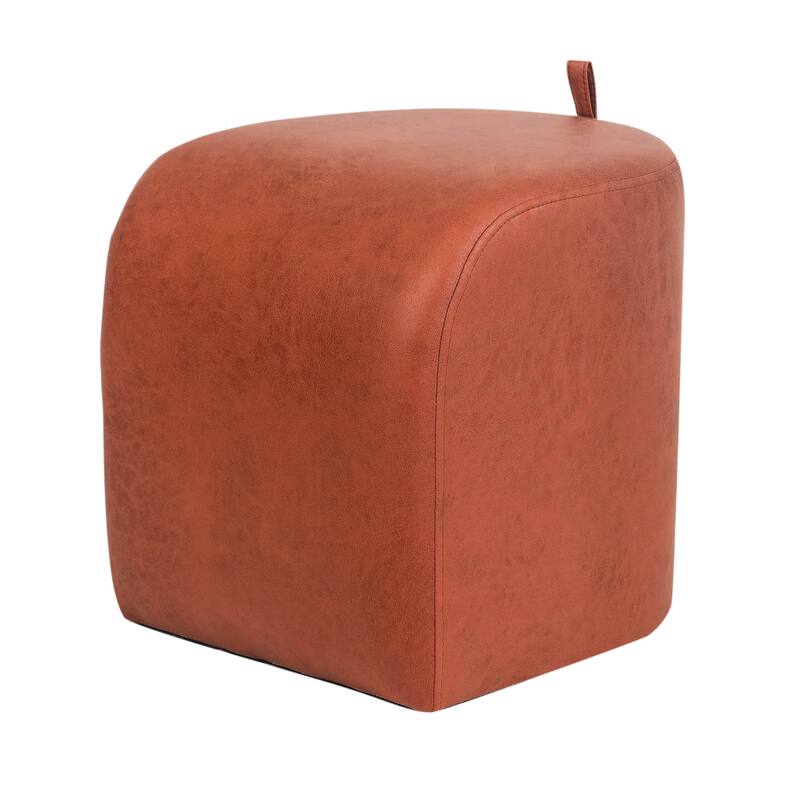 Adeco Leathaire Ottoman Upholstered Foot Stool with Curve