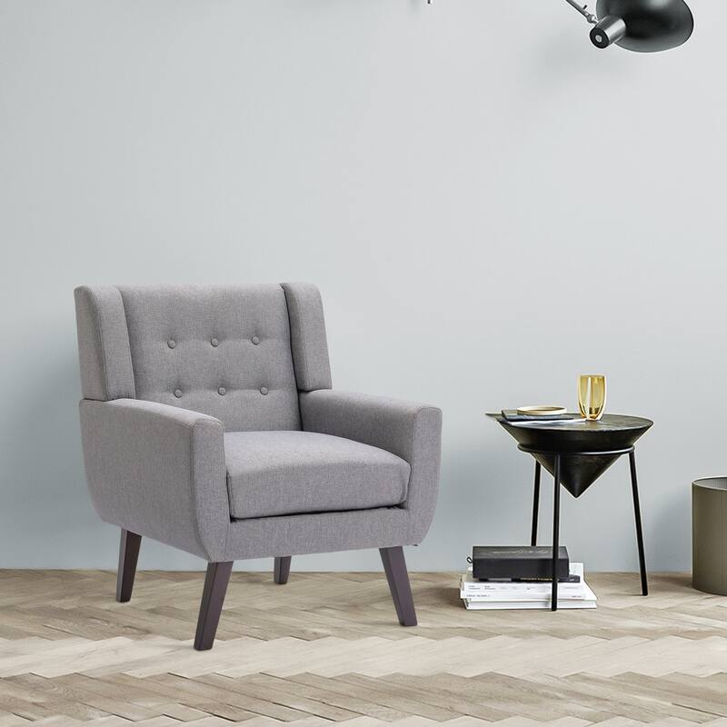 Modern Linen Button Tufted Arm Chair