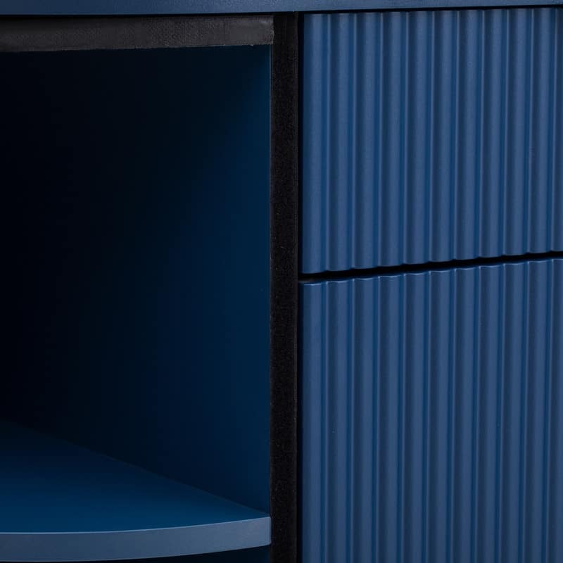 Modern 55.1" Sideboard Buffet Cabinet with 2 Curved Side Door and 2 Drawers for Living Room and Dining Area