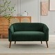 preview thumbnail 2 of 31, 50.78" Modern Loveseat Couch Sofa, Corduroy Fabric Upholstered 2-Seat Sofa, Loveseat with Wooden Walnut Legs