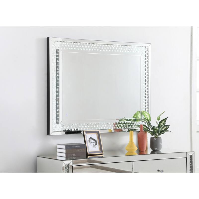 River LED Crystal Mirror - Clear