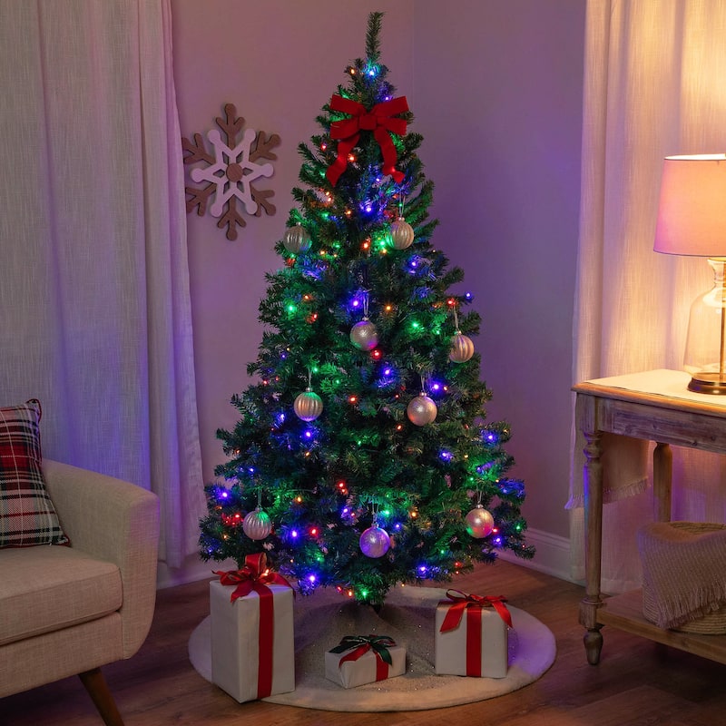 6' LED Medium Mixed Pine Artificial Christmas Tree Multi Lights - 6 Foot