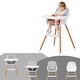 preview thumbnail 1 of 4, Wooden Baby High Chair Tray Adjustable Newborn Feeding Chair White