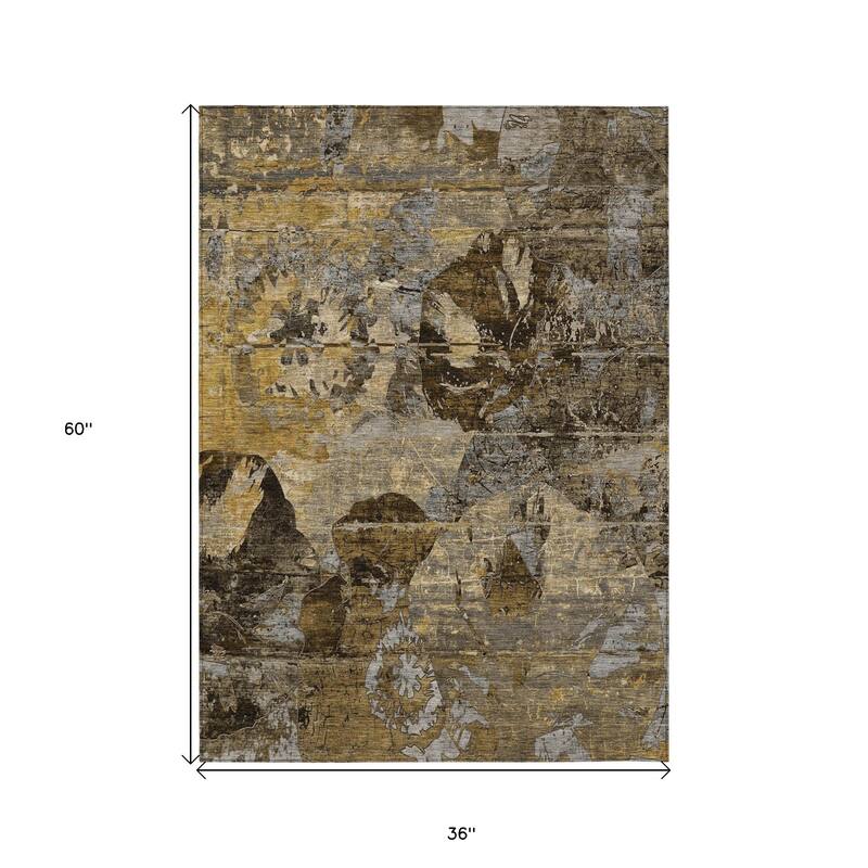 Rane Modern Art-Inspired Weather Resistant Timeless Fusion Runner Outdoor Rug