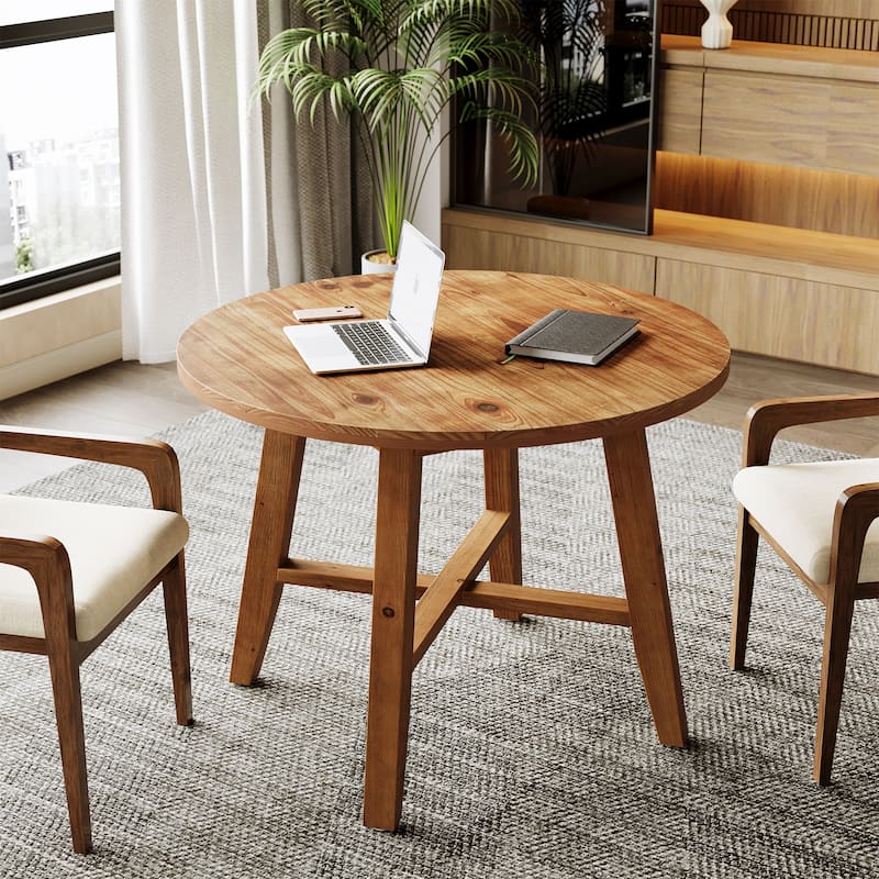 Solid Wood Conference Table, Office Meeting Table, Discussion Table Collaboration Desk