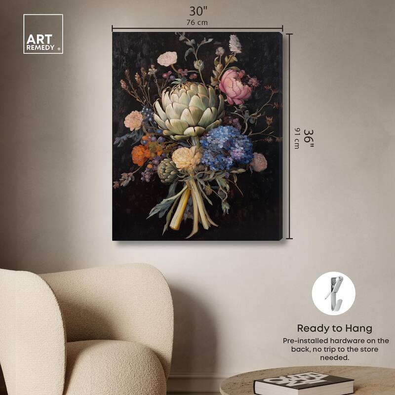 Moody Artichoke II Canvas by Art Remedy, Gallery Wrapped