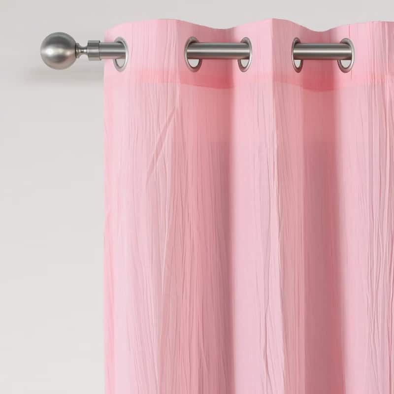 Cotton Blend Broomstick Crush Grommet Curtain Pair