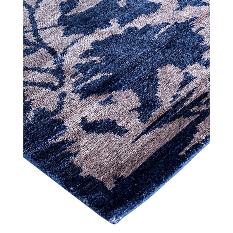 Modern One-of-a-Kind Hand-Knotted Area Rug, Gray - 8' 1" x 10' 1"