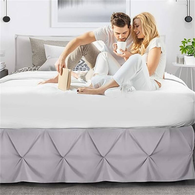 Pinch Pleat Bed Skirt - Grey Lavender - Queen