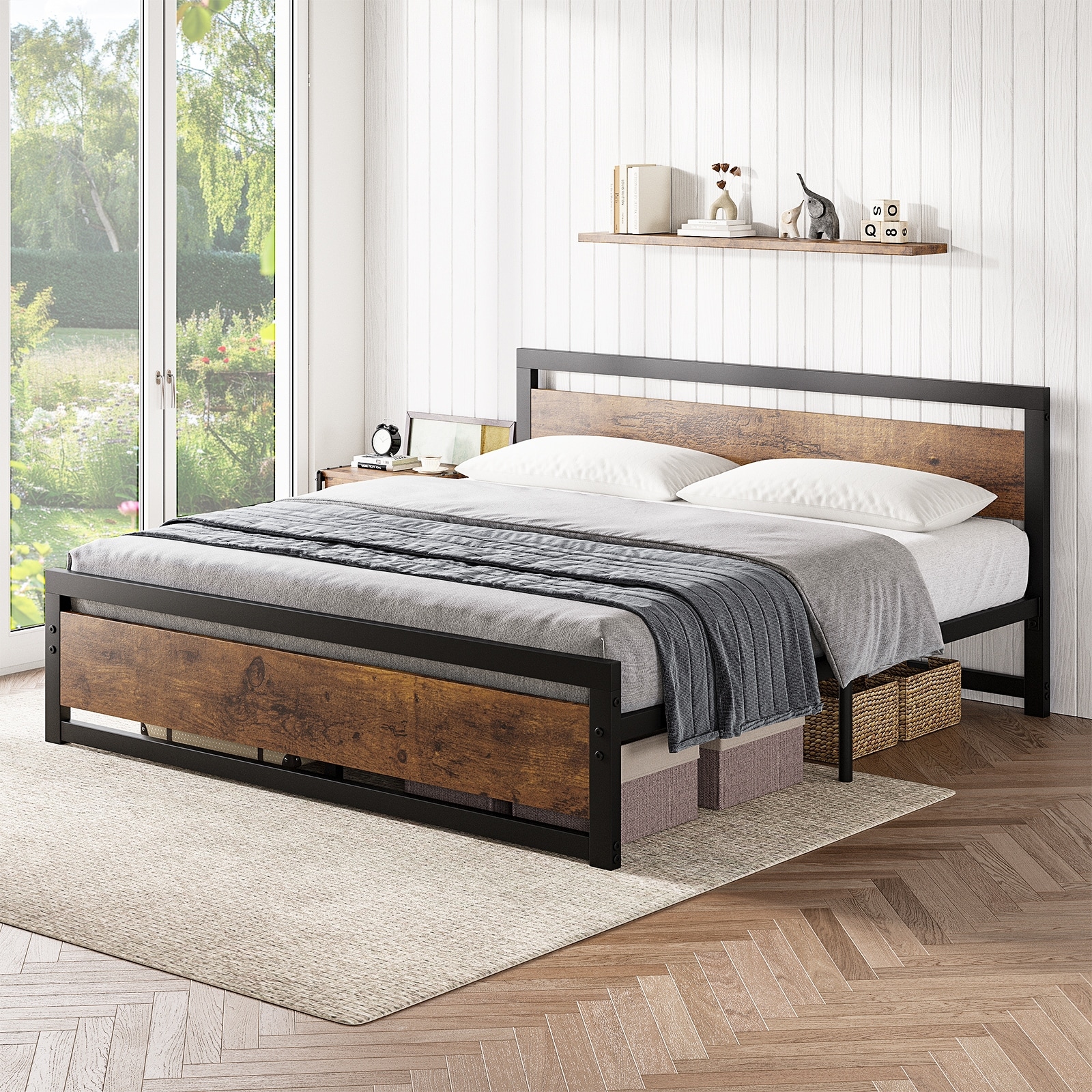 Metal Bed Frame with Headboard No Box Spring Needed On Sale Bed Bath Beyond 41062933
