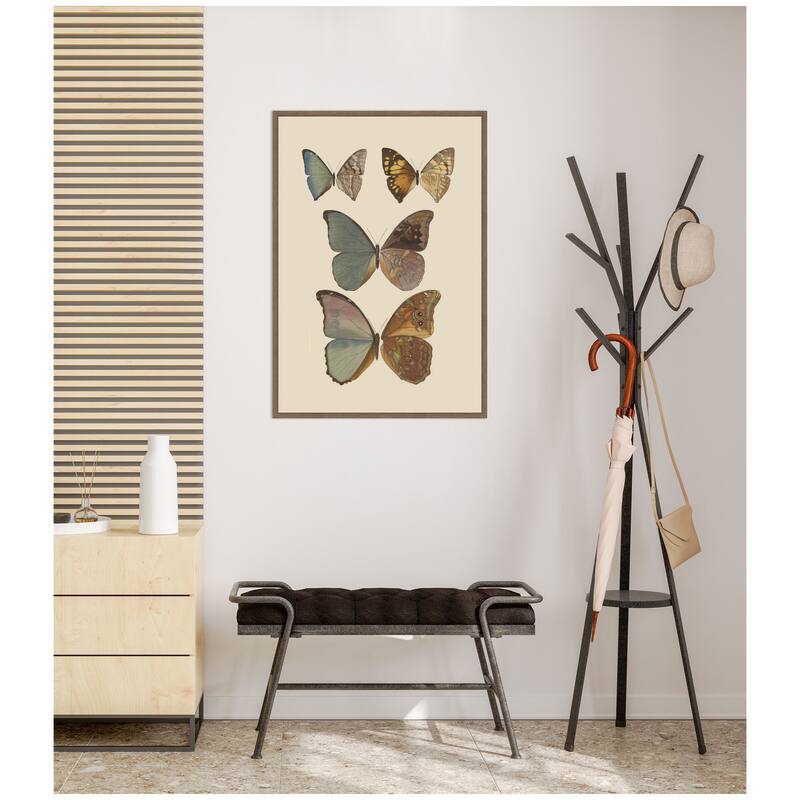 Kate and Laurel Exotische schmetterlinge Pl 067 by Otto Staudinger by Nostalgia Prints Framed Canvas Wall Art Print