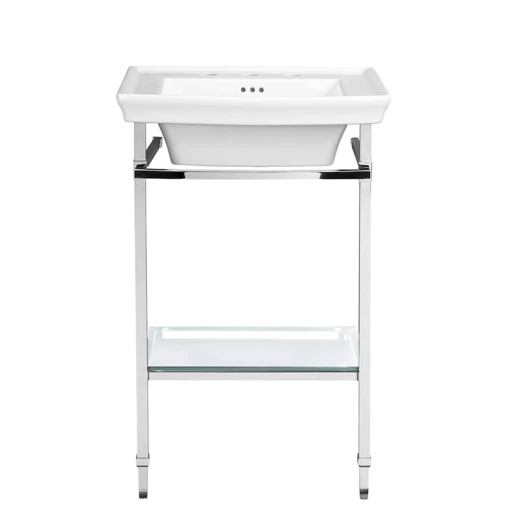 DXV D21460708002 Wyatt 24" Console Bathroom Sink with Console Leg, 3