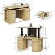 preview thumbnail 8 of 16, 54.3" Electric Standing Desk Height Adjustable Sit Stand Computer Desk with 3 Preset Heights, Pegboard, Light and Power Outlet,