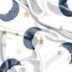 preview thumbnail 2 of 4, Sweet Jojo Designs Moon and Star Boy Girl Unisex/Gender Neutral Satin Fitted Crib Sheet Blue Gold Watercolor Celestial Galaxy