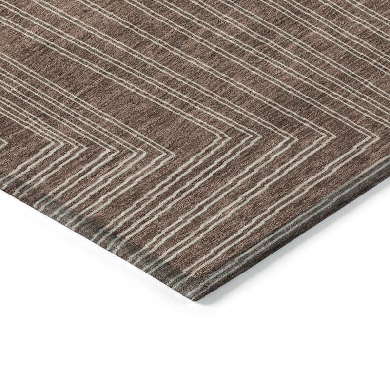 Machine Washable Indoor/ Outdoor Contemporary Stack Chantille Rug