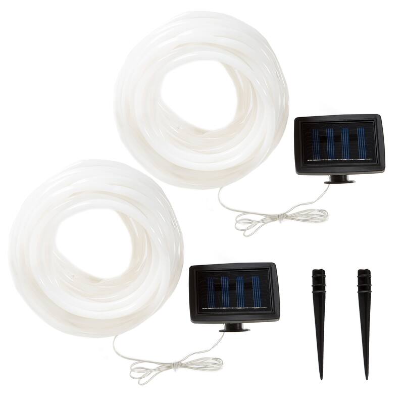 Pure Garden 32 foot Solar Powered LED Rope Lights - 2 Strands