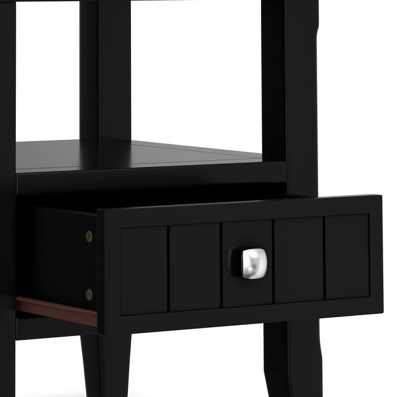 Wyndenhall Normandy 19 inch Wide Solid Wood Transitional End Table with Drawer - 19" D x 19" W x 20" H
