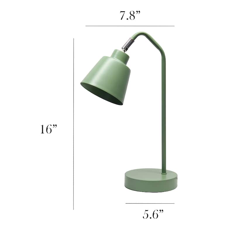 Metal Desk Lamp with Adjustable Cone Shade for Modern Workspace - 7.80 x 5.60 x 16 in. (L x W x H)