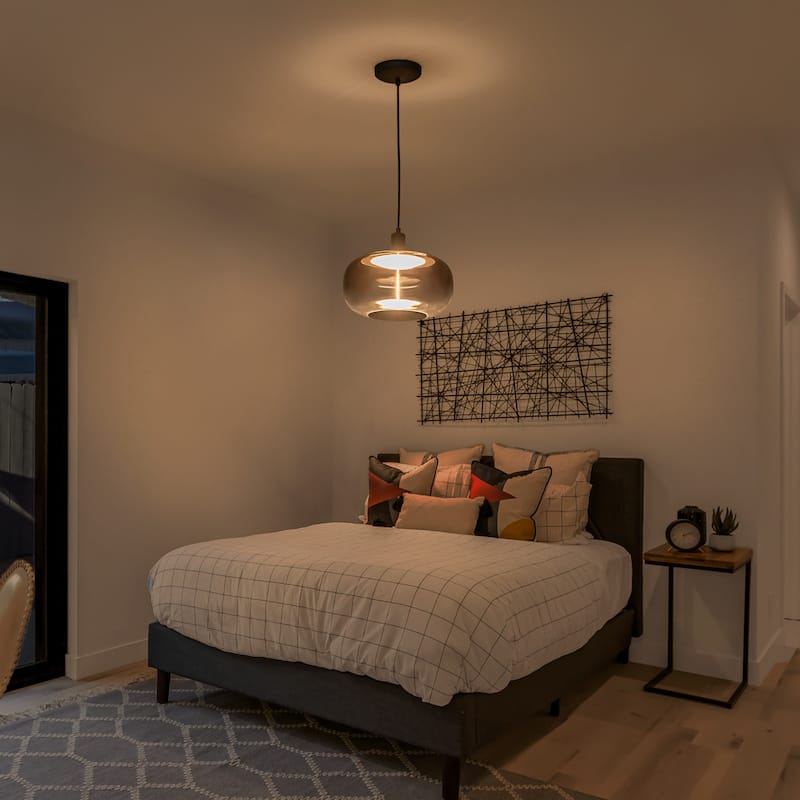 Smoke Gradient Clear Plastic LED Globe Pendant Light