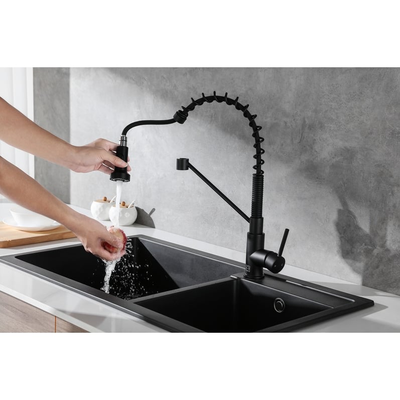 Indigo Home Single Handle Pull Down Sprayer Kitchen Faucet