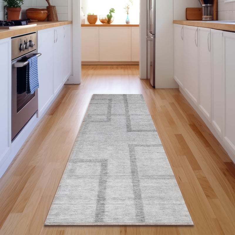 Premium Washable Super Soft Muted Modern Mayfield Rug - Gray - 2' 3" x 7' 6" - Runner