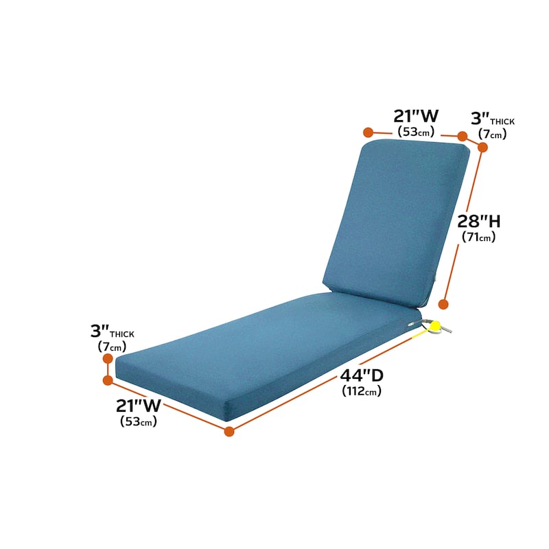 Classic Accessories Ravenna Water-resistant Chaise Lounge Cushion