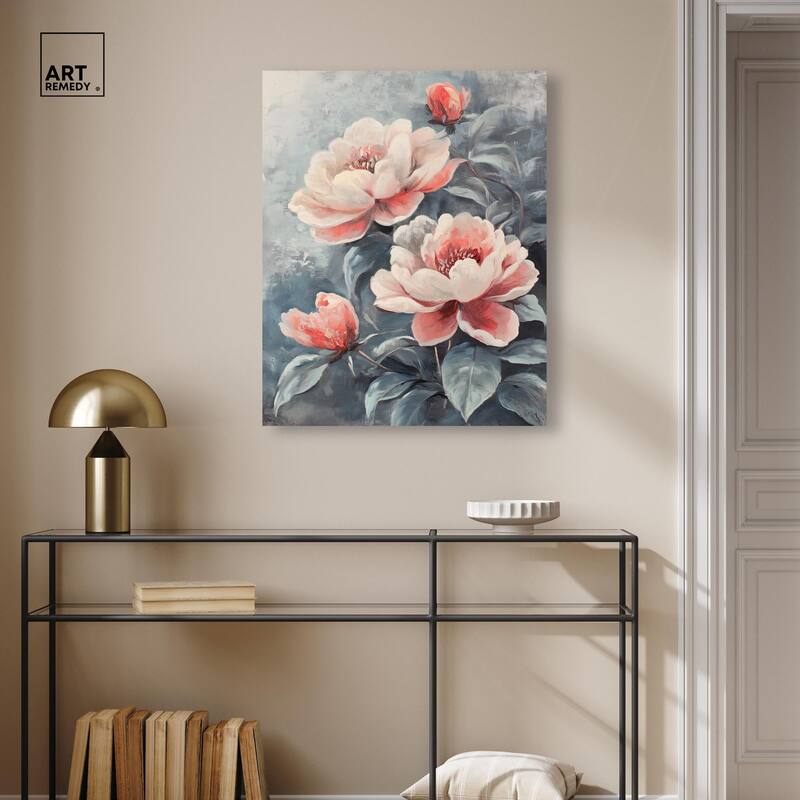 Blush Peony Canvas by Art Remedy, Gallery Wrapped