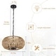preview thumbnail 7 of 5, LunaDrift Boho Farmhouse Rattan Chandelier, 4-Light Wicker Hand Woven Basket Adjustable Height Pendant Lights for Dining Room