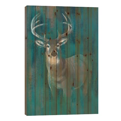 Contemporary White-Tail I Print On Wood by Grace Popp - Multi-Color