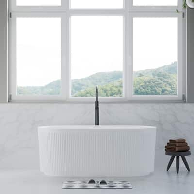 Repose 59" Fluted Acrylic Soaking Tub - Oval - 29D x 59W x 23H