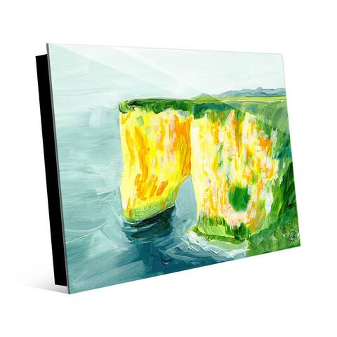 Kathy Ireland Cliffs of Dover, England in Yellow on Acrylic Wall Art Print