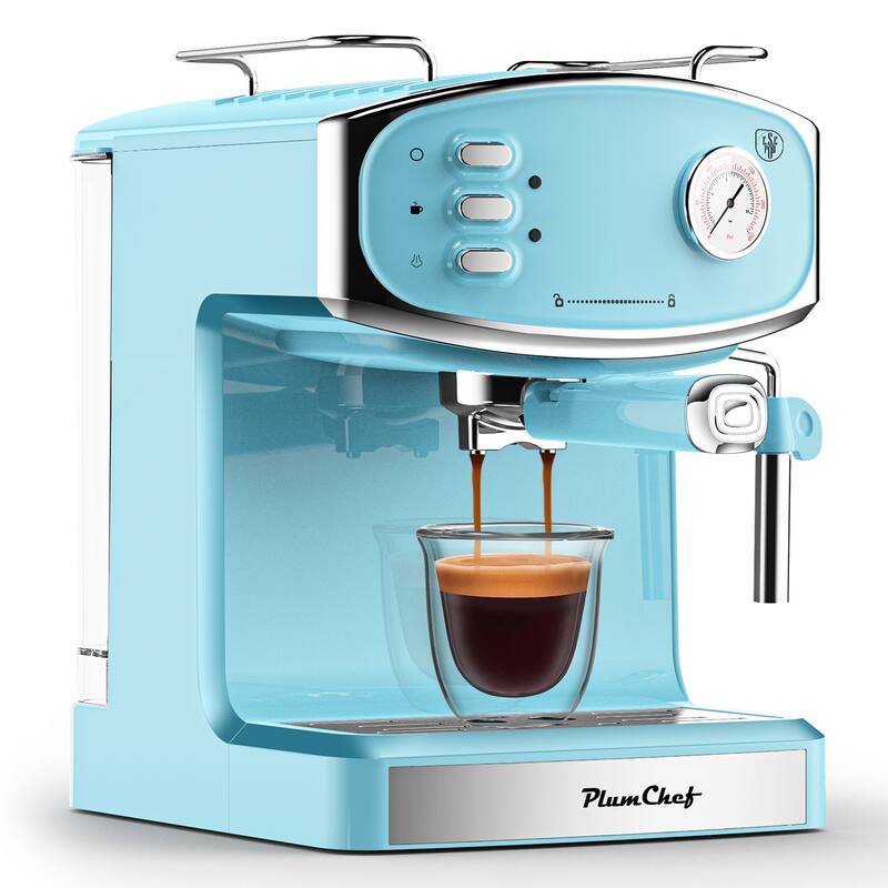 Plum chef 20 Bar Espresso Machine for home- Professional Compact Espresso Maker with Milk Frother Steam Wand