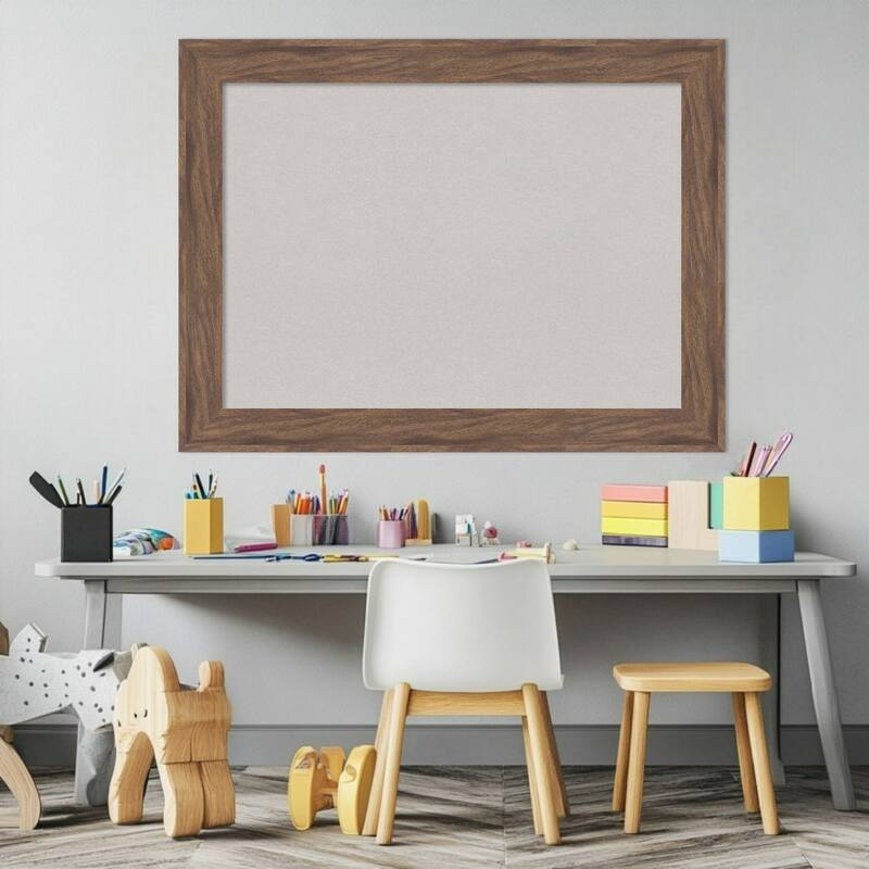 Pia Medium Brown Framed Cork Board - Bulletin Board, Organization Board, Pin Board