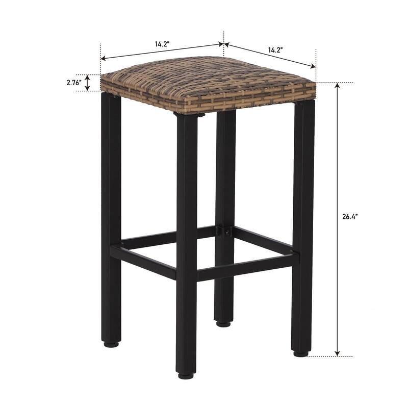 5-Piece Dining Bar Set, 4 Metal Swivel Bar Chairs and 1 Rectangular Metal Bar Height Table